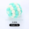 587691313 1 PC Pet Supplies Cat Self-excited Ball Funny Cat Ball Plush Bell Ball Multicolor Stitching Christmas Color Cat Throwing Toys
