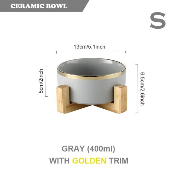 587634939 Cat Dog Feeders Bowl Ceramic Tableware Bowls Pet Food Water Bowl Bamboo Frame Antiskid Pet Supplies Dog Cat Feeding Bowl