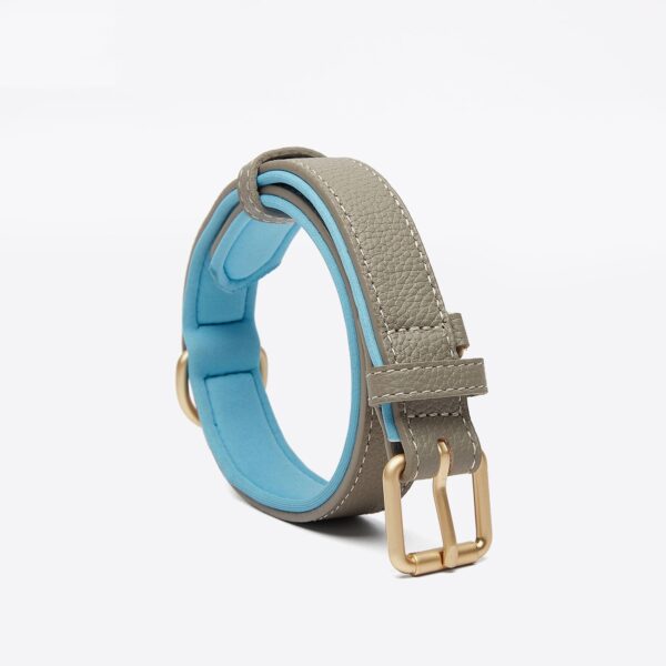 587637669 Light Luxury Leather Dog Collar Fashion Wear-Resistant Tear Bite Widening Collar Pet Supplies