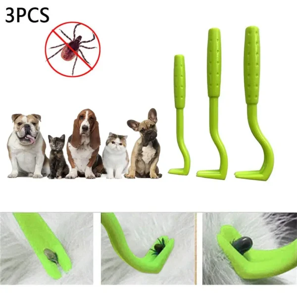 587633926 3PCS Pet Flea Remover Tool Scratching Hook Remover Pet Cat Dog Grooming Supplies Tick Picker Flea Removal Tool Pet Comb