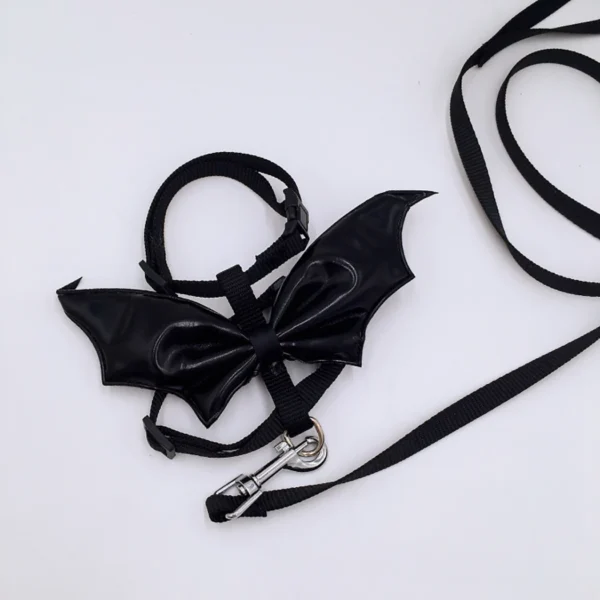 587633848 Halloween Day Batman Pet Leash Harness Set Bat Design Lovely Pet Wings I-Shaped Cat Walk Leash Pet Supplies
