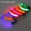 587636132 Nylon LED Pet Dog Collar,Night Safety Flashing Glow In The Dark Dog Leash,Dogs Luminous Fluorescent Collars Pet Supplies 4.7