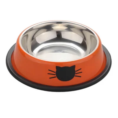 587689740 Pet Product Dog Cat Food Bowls Stainless Steel Anti-skid Dogs Cats Water Bowl Pets Drinking Feeding Bowls Tools Pet Supplies