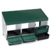 a43330e6-ec19-414f-b6bb-d9b43d987a1f.jpg 3 Compartment Roll Out Chicken Nesting Box With Plastic Basket, Egg Nest Box Chicken Laying Box Hens Chicken Coop Box, Green