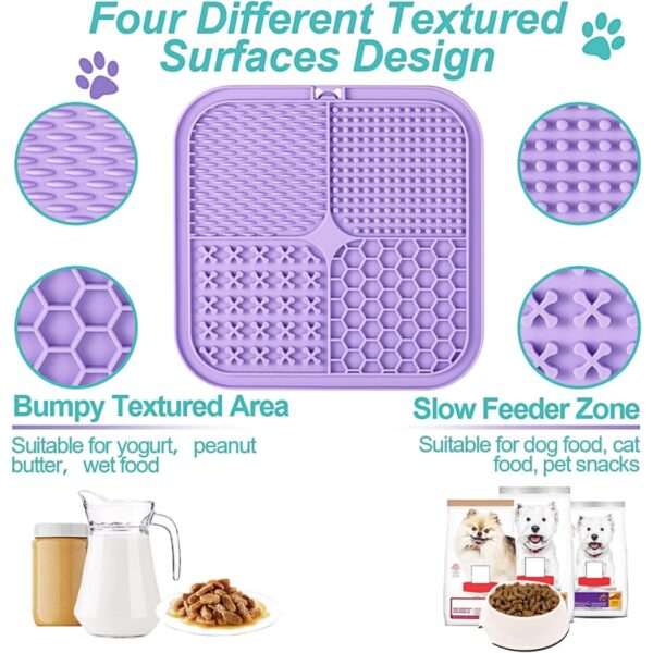 a7473dc6-a104-4606-a845-c9d4f59c90d0.jpg Lick Mat For Dogs Cats 2 Pack, Slow Feeder Licking Pad With Suction Cups For For Anxiety Relief And Boredom Reducer, Perfect For Bathing Grooming