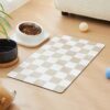 a824ed74-57dc-4cfe-85da-a20668706140.jpg Dog Feeding Mat, Absorbent Mats For Dog Food And Water Bowl, Dispenser, Retro Aesthetic Khaki Beige Checkerboard Pet Placemat For Dogs, Cats, Puppy