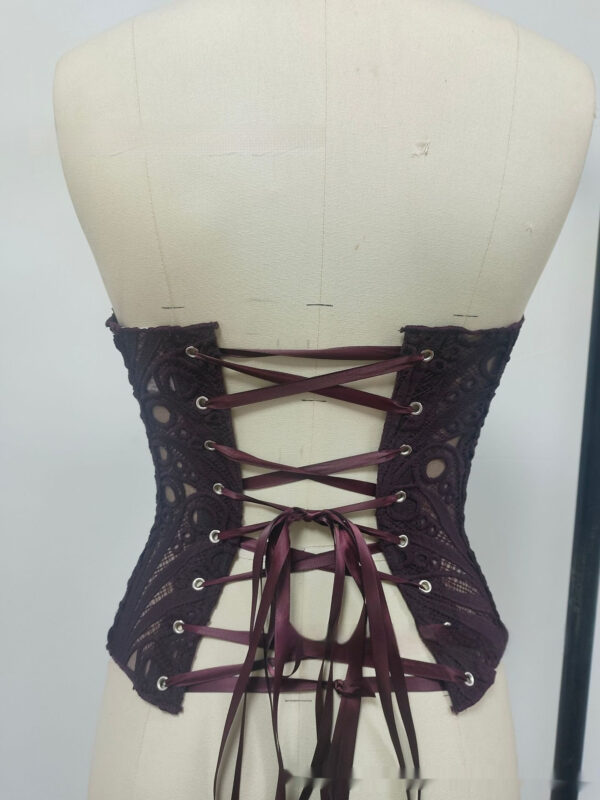 Sexy Hollow Out Corset Top Women Lace Double-layer Streetwear Party Club Corset Clothing