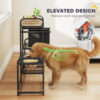 aa90c403-c5fc-4f4f-a6d8-285dadcc4a8c.jpg 3 Height Adjustable Dog Bowl Stand Oxford Fabric With Features Four Bowls, Toy Bin Basket