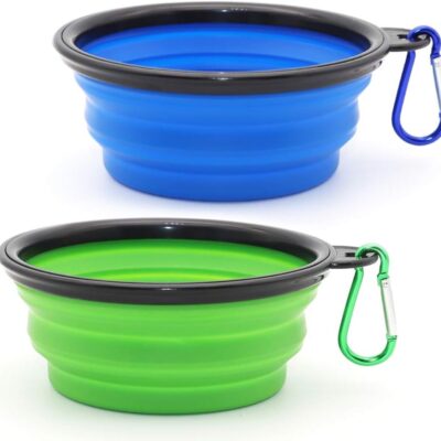 ab9b8c94-9f2e-4e10-b19c-ec134053d2d7.jpg Dog Bowl Pet Collapsible Bowls, 2 Pack For Cats Dogs, Portable Pet Feeding Watering Dish For Walking Parking Traveling With 2 Carabiners