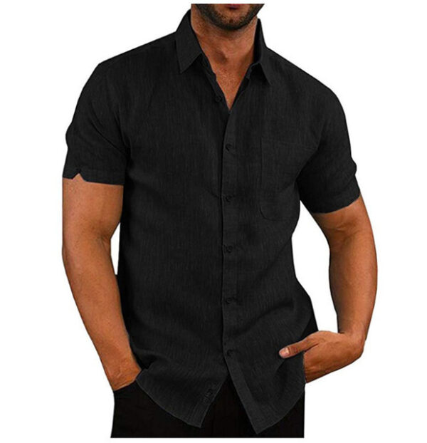 ac8c6044-1c19-469c-9fe6-f4d1cf1efed1.jpg Men Short Sleeve Summer Solid Shirts Casual Loose Tops Tee