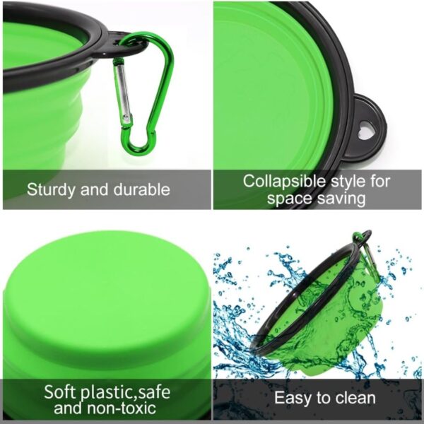 ad2f1a07-773c-4c83-b848-8a9679d50797.jpg Dog Bowl Pet Collapsible Bowls, 2 Pack For Cats Dogs, Portable Pet Feeding Watering Dish For Walking Parking Traveling With 2 Carabiners