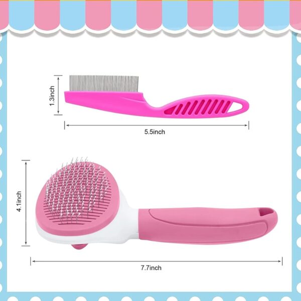 adb705a5-bc04-4eec-a942-2e4af5e7c108.jpg Cat Brushes For Indoor Cats, Dog Brush For Shedding With Metal Cat Comb, Self Cleaning Pet Hair Brush With Release Button For Grooming Kitten