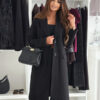 Lapel Single-breasted Wool Coat Winter Long Sleeve Solid Color Long Jacket Women Clothing