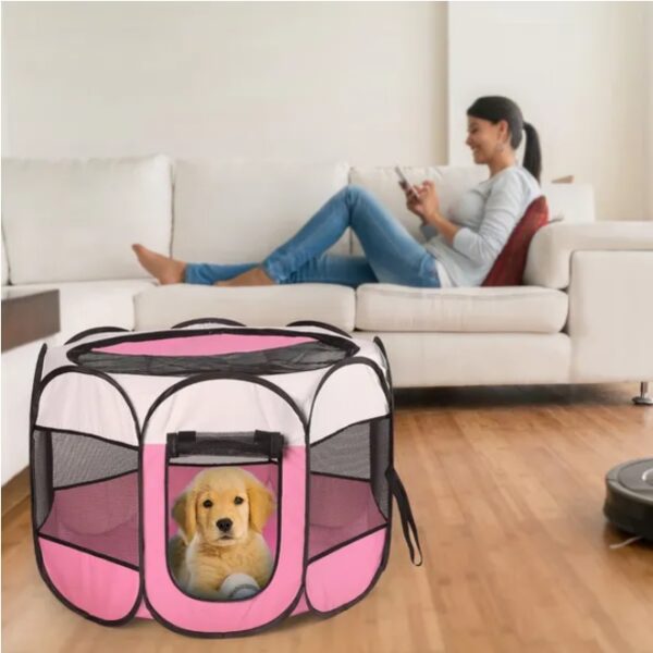 Portable Foldable Pet Fence Sports Pen Dog House