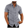 aeba0b92-b34e-42b3-a088-8b8826e99563.jpg Men Short Sleeve Summer Solid Shirts Casual Loose Tops Tee