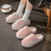 af85b169-5f34-46c5-9ff1-8a0b78b9d76f.jpg Ins Plush Striped Slippers Winter Warm Letter Embroidered Shoes Fashion Floor Bedroom Home Slipper For Women Men Couples
