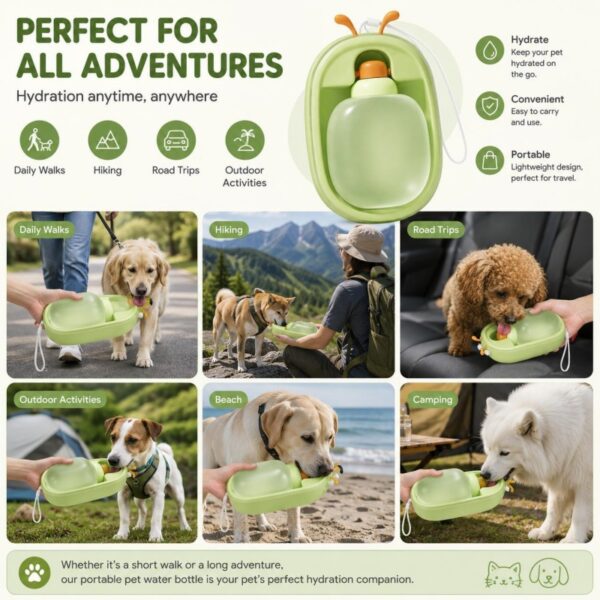 b10657a8-fb2b-4853-91d9-26be28da1429.jpg Portable Pet Water Bottle With Cute Antlers Food Grade, BPA Free, Leak Proof Travel Cup For Dogs, Durable, Easy-to-Clean Outdoor Water Dispenser With Lanyard.