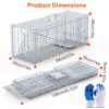 b185fb6e-2c9e-4884-bd94-e57e0da855ab.jpg 1Pc Live Animal Trap Cage 37x14x15in Folding Catch And Release Humane Cat Trap Galvanized Iron For Raccoons Foxes Coyotes Stray Dogs Armadillos Squirrels