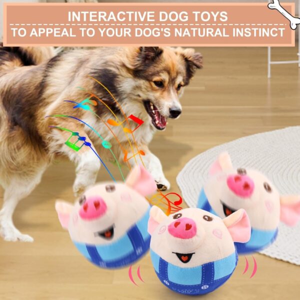 b2117be6-b5f3-44c4-8b33-a473dc4cdacb.jpg Interactive Dog Toys Pig, Jumping Squeaky Dog Toys With Recording And Music Modes, Rechargeable Moving Dog Chew Toys