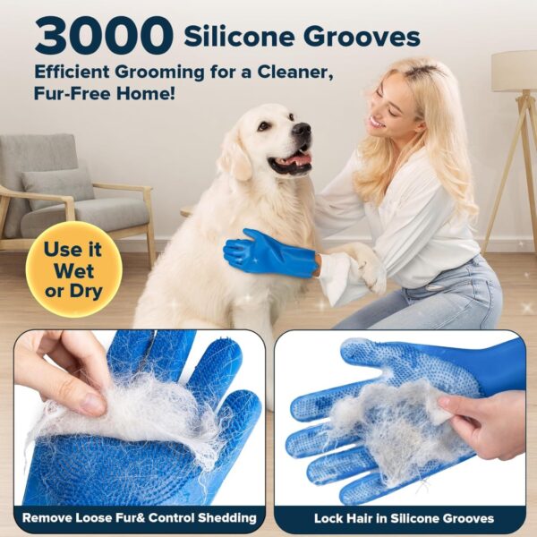 b64537c9-5bf1-4a7a-ae0e-5fb1d9d74dbf.jpg 6PCS Grooming Bath Supplies For Dogs, Cats Dog Washing Gloves Dog Bath Brush Dog Shower Brush Pet Grooming Gloves Dog Grooming Kit Pet
