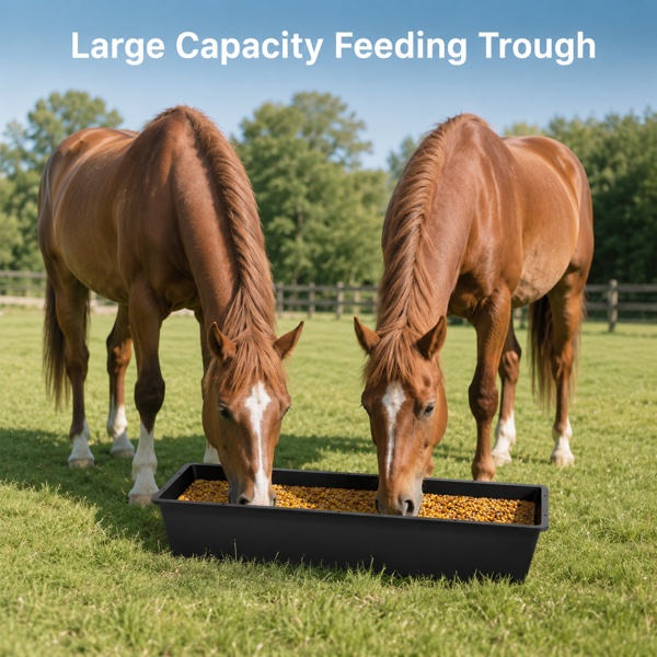 2-piece Dual-purpose Plastic Livestock Feed Trough Suitable For Daily Feeding Of Horses, Goats, Pigs And Other Animals Widely Adaptable To Home Backyards, Pastoral Fences, Livestock Sheds And Other