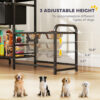 b7ac6191-df0f-4357-b95e-7e2c5beb36c1.jpg 3 Height Adjustable Dog Bowl Stand Oxford Fabric With Features Four Bowls, Toy Bin Basket