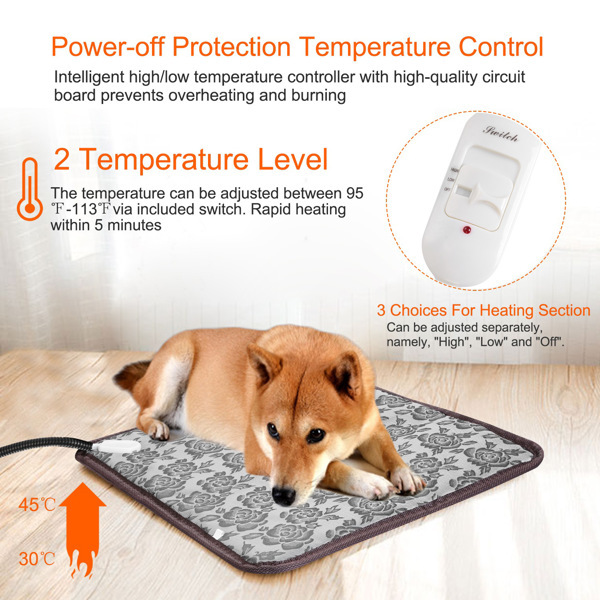 b8adf74d-8b77-4a84-bbfa-09895226fd09.jpg Pet Heating Pad, Waterproof Adjustable Warm Blanket, With Anti Bite Steel Rope Box