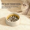 White Dual-purpose Slow Food Bowl, Fast&slow Food Can Be Freely Switched To Adapt To Different Pet Eating Habits, Cross-border Hot Selling Pet Supplies