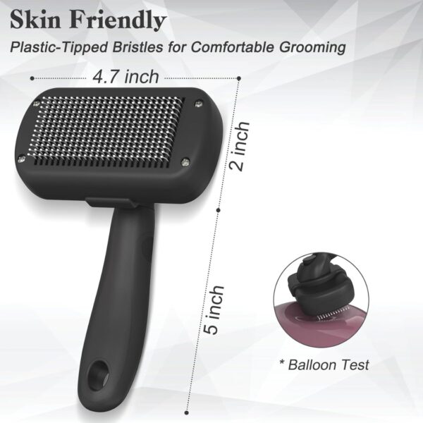 Self Cleaning Shedding Brush - Skin Friendly Grooming Tool For Dogs, Cats, And Puppies, Deshedding And Hair Removal For Long And Short Haired Pets, Black