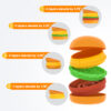 Hamburger Appearance Pet Cat And Dog Bowl Combination Multi-layer Five-in-one