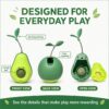 bb7faf4b-2e7d-4e6f-827e-0b9e40433863.jpg Avocado-Shaped Cat Tumbler Toy Interactive Wobble Toy That Self-Rights Includes Replaceable Feather & Catnip Ball Indoor Toy For Exercise, Entertainment, And Boredom Relief For Kittens