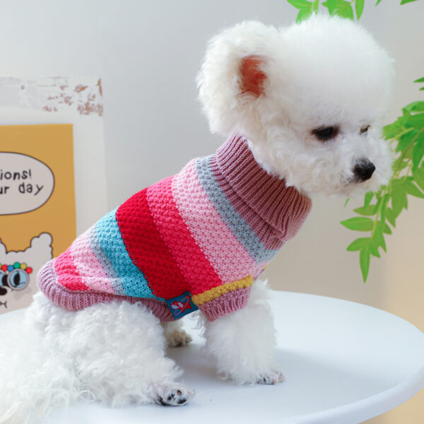 bc213599-66c6-403a-b12a-0ac380d4e065.jpg Pet Ring Comfortable Color Stripes Colorful Sweater