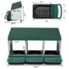 c1529f93-dec3-4909-8b80-3cc1a42d1be4.jpg 3 Compartment Roll Out Chicken Nesting Box With Plastic Basket, Egg Nest Box Chicken Laying Box Hens Chicken Coop Box, Green