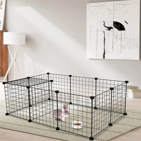 c33bdae9-b075-4faa-8e76-9ebaea1aa5d0.jpg Pet Playpen Small Animal Cage Indoor Portable Metal Wire Yard Fence For Small Animals
