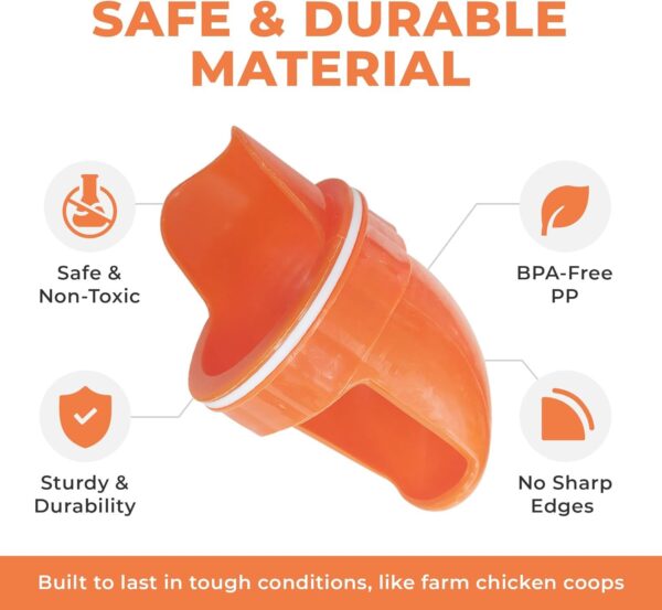 c3556b3a-3fd2-4bec-909c-ddb31977c06c.jpg Durable Chicken Feeder Rain Proof Poultry Feeder Port Gravity Feed Kit For Buckets, Barrels, Bins, Troughs, Easy Clean - 6 Pack With Hole Saw For Easy Installation