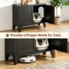 c36b8e8c-34bf-4fc6-b64d-36dc4b4ad093.jpg Metal Cat Litter Box Enclosure, Modern Hidden Litter Box Furniture Indoor Pet House, Freestanding Cat Washroom Cabinet Fits Most Standard Litter Boxes, Black Decorative Pet Side Table For Home