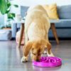 c667aba2-64f0-4779-86ff-ebdd343902e8.jpg Hound Feeder Slo Bowl Large 4 Cup Capacity, Slow Feeding, Medium To Large Dogs, Non Slip, Purple, Flower Pattern