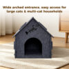 Detachable Felt Cat House, Cute Cottage Style Cat Cave, Indoor Cozy Pet Hideaway Shelter For Small Medium Cats
