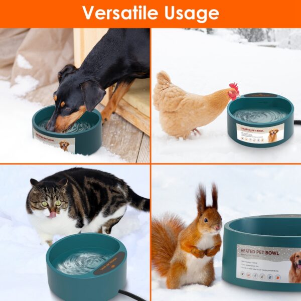 cc6f1943-f642-4e40-a995-73c2ba63dd26.jpg 1Pc Heated Water Bowl For Dog Cat 74.4OZ Heating Water Dish IP67 Waterproof Thermal Water Bowl Heated Pet Bowl Dog Cat Water Feeder Bowl For Dog Cat Rabbit Pet