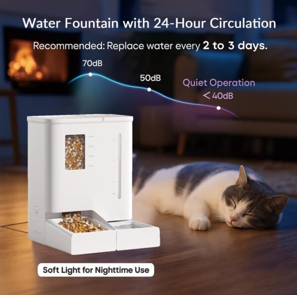 ce5051dd-f0b8-4b52-85e0-a76a15ff7e91.jpg Waithem WiFi Automatic Pet Feeder & Waterer 2-in-1 Set App-Controlled, 2-Week Capacity, Detachable &Washable, Moisture-Proof