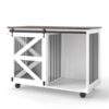 47.2" Mobile Dog Crate With Flip-Top Feeding Door, Dual-Access & 5 Caster System (2 Locking), Side Hooks - Multi-Functional Pet Kennel,double Dog Crate Furniture