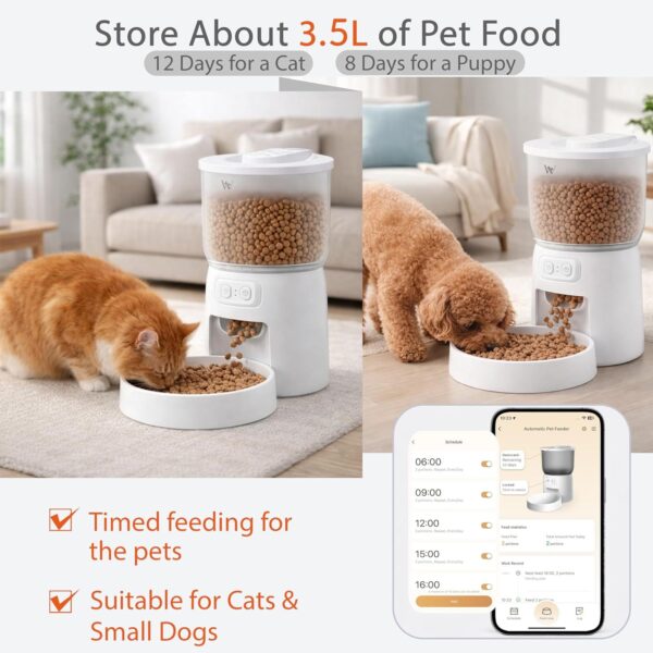 d141aee5-303a-46c6-a35c-6baf3b7a3c36.jpg Waithem Wi-Fi Automatic Cat Feeder, Timed Dry Food Dispenser, App-Programmable Portion Control, Up To 10 Meals Per Day, Dual Power Supply, Suitable For Cats And Small Dogs