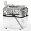 d23d5209-3b60-48ce-ae3f-106167f33bf3.jpg 2 Tier Hamster Cage With 12 Deep Tray, Tube System, Water Bottle, Ramp, Feeding Bowl, Black