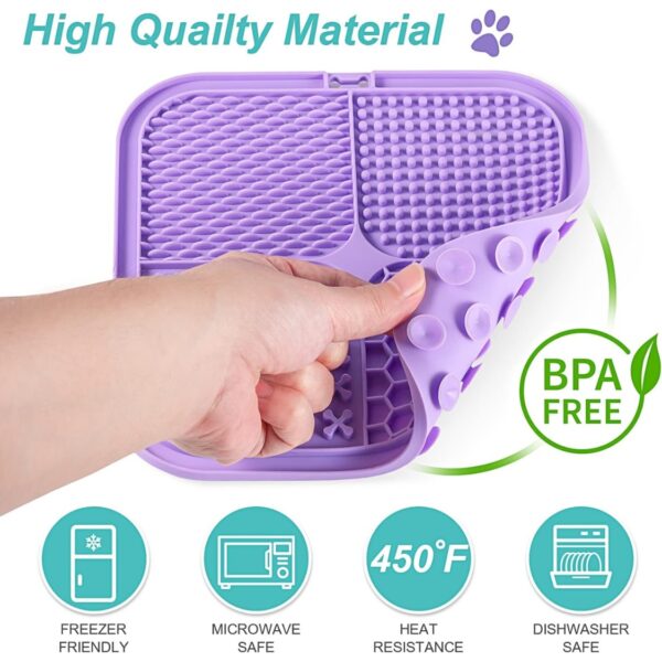 d3351255-a18e-4103-8db0-c453b24761ff.jpg Lick Mat For Dogs Cats 2 Pack, Slow Feeder Licking Pad With Suction Cups For For Anxiety Relief And Boredom Reducer, Perfect For Bathing Grooming