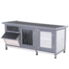 d381ca3c-349e-4b55-9682-c2c4e02d8f29.jpg Wooden Rabbit Hutch Bunny Hutch Cage Guinea Pig With Waterproof Roof, No Leak Tray And Feeding Trough, For Rabbits, Chickens, Ducks