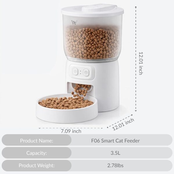 d4585d4b-e4d6-47e0-9a66-b863dcc75991.jpg Waithem Wi-Fi Automatic Cat Feeder, Timed Dry Food Dispenser, App-Programmable Portion Control, Up To 10 Meals Per Day, Dual Power Supply, Suitable For Cats And Small Dogs