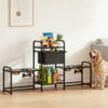 d5872ed9-7e97-496d-af12-c92757a8fb86.jpg 3 Height Adjustable Dog Bowl Stand Oxford Fabric With Features Four Bowls, Toy Bin Basket