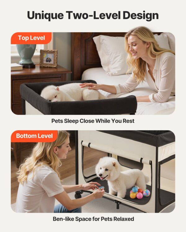 d77b54cc-0f7b-4957-8086-9bb148b76a8b.jpg Elevated Lounge Pet Bed Foldable Bunk Dog Bed With Wheels & Side Bags L