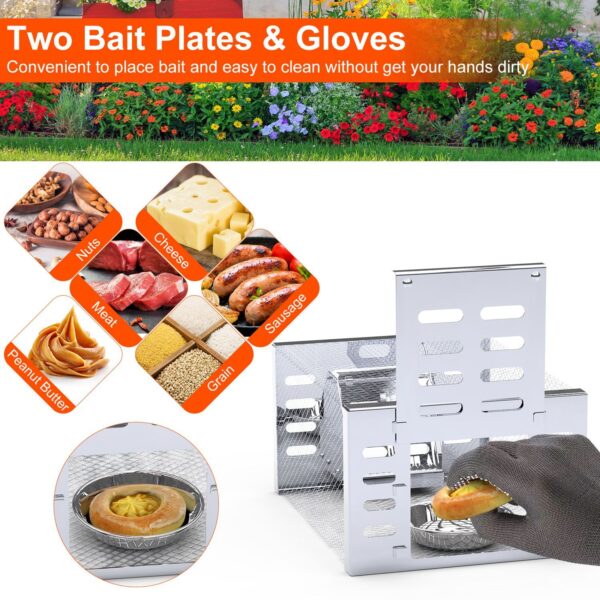 d7f652af-08c2-4d41-9c36-85f1c6e17c0b.jpg 2Pcs Humane Rat Trap Catch And Release Live Mouse Cage Traps With Automatic Continuous Cycle Trapping For Chipmunk Rodent Mouse Small Animals