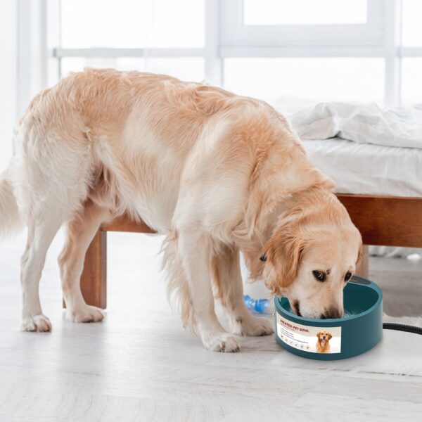 d8bfc2c1-6cba-4b48-93fd-692c2e501920.jpg 1Pc Heated Water Bowl For Dog Cat 74.4OZ Heating Water Dish IP67 Waterproof Thermal Water Bowl Heated Pet Bowl Dog Cat Water Feeder Bowl For Dog Cat Rabbit Pet